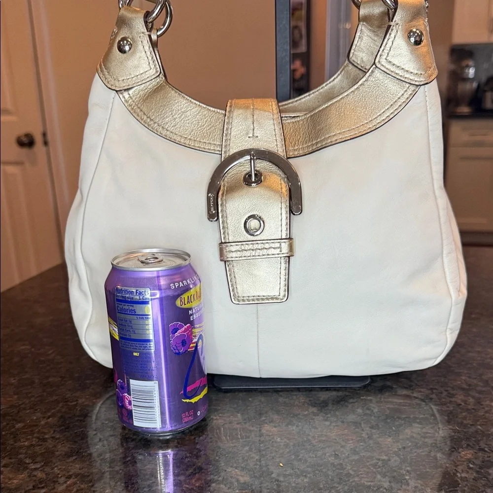 Coach Y2K SoHo Buckle Cream and Gold Hobo Bag-NWT
